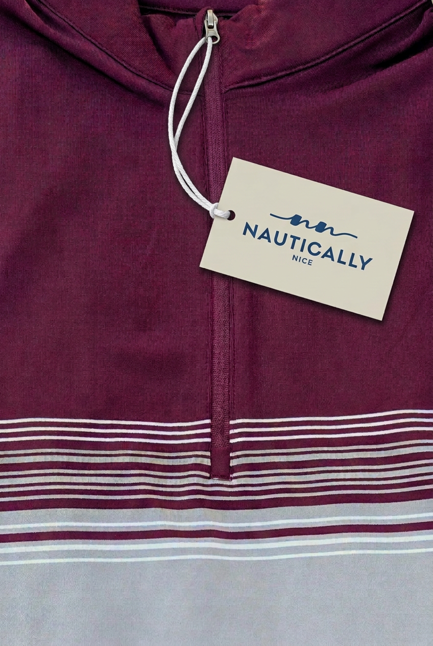 Garment hang tag with a white cord
