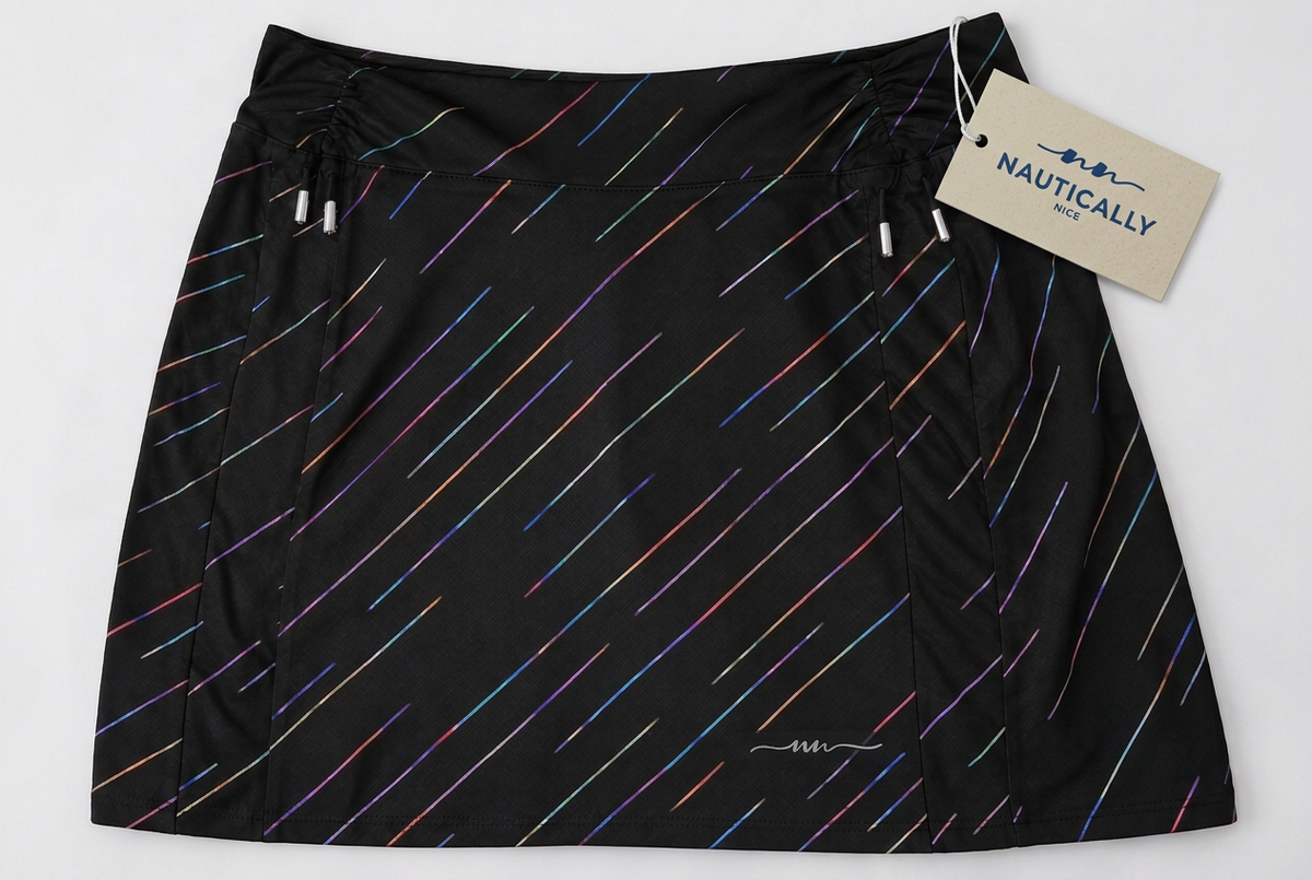 Skort with your Nautically Nice business card as a hang tag and white cord